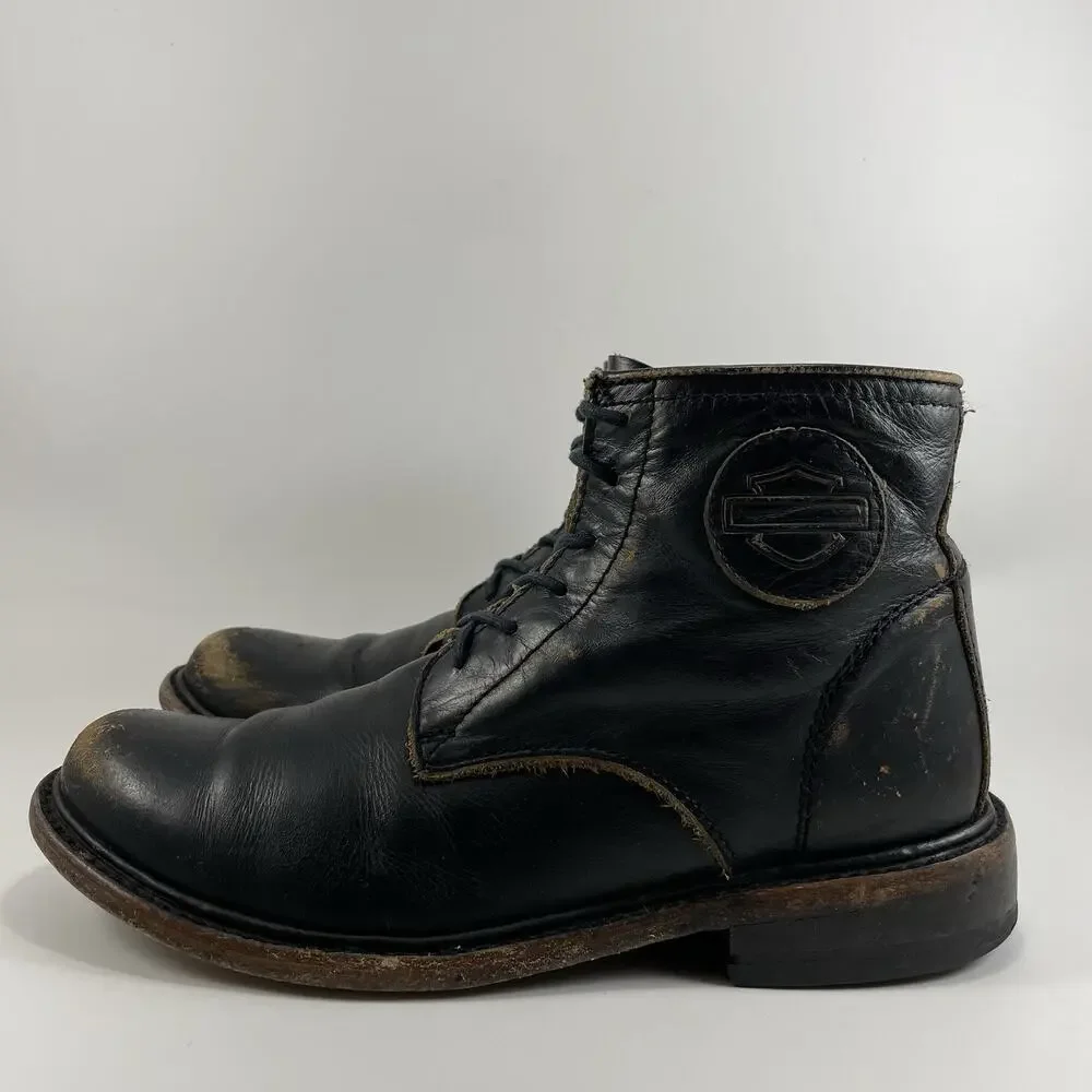 Harley Davidson Barrineau 5.5-In Black Label Boots Mens Size 7.5 Lace Up Chukka